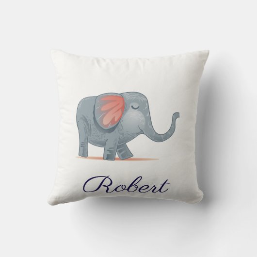 Schattigee Elephant Illustration Gepersonaliseerde Kussen (Achterkant)