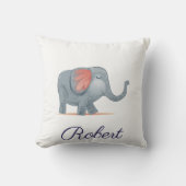 Schattigee Elephant Illustration Gepersonaliseerde Kussen (Voorkant)
