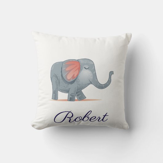Schattigee Elephant Illustration Gepersonaliseerde Kussen (Voorkant)