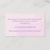 Schattigee Elephant Pink Gift Registry Informatiekaartje (Achterkant)
