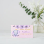 Schattigee Elephant Pink Gift Registry Informatiekaartje (Staand voorkant)