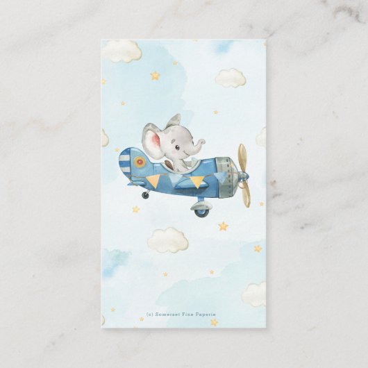 Schattigee Elephant Plane Adventure Boeken voor Ba Informatiekaartje (Achterkant)
