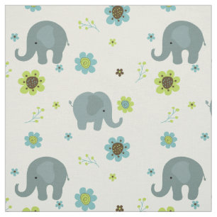 Schattigee Elephants Nursery Fabric Stof