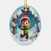 Schattigee Elf 3D Keramisch Ornament (Rechts)
