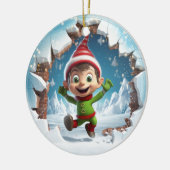 Schattigee Elf 3D Keramisch Ornament (Links)