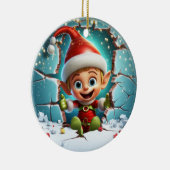 Schattigee Elf 3D Keramisch Ornament (Rechts)