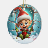 Schattigee Elf 3D Keramisch Ornament (Links)