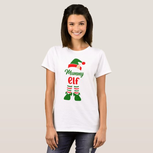 Schattigee Elf Familie Kerstmis Matching T-shirt (Voorkant volledig)