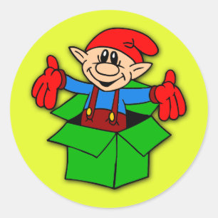 Schattigee Elf in een doos Stickers