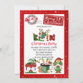 Schattigee Elf Noordpool Kerstfeest Uitnodiging (Voorkant)