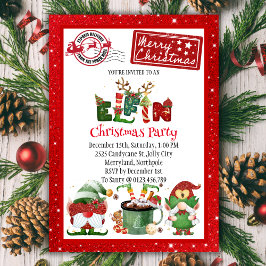 Schattigee Elf Noordpool Kerstfeest Uitnodiging