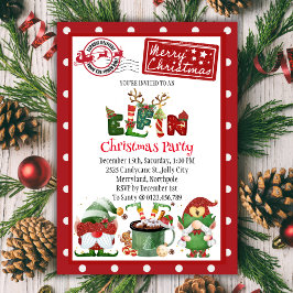 Schattigee Elf Noordpool Kerstfeest Uitnodiging
