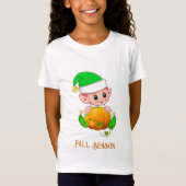 Schattigee Elf & Pumpkin Herfst Seizoen T-shirt (Voorkant)