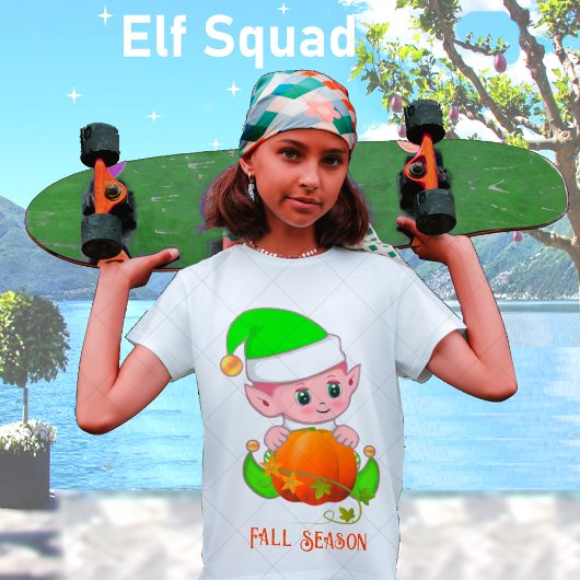 Schattigee Elf & Pumpkin Herfst Seizoen T-shirt