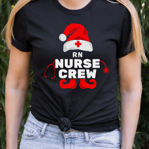 Schattigee Elf RN Verpleegster Kerstmis Crew T-shirt