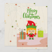 Schattigee Elf Vrolijk Kerstfeest Groet Kaart (Voorkant / Achterkant)