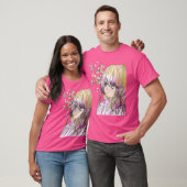 Schattigee elfdruïde met vallende sakura t-shirt (Unisex)