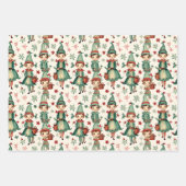 Schattigee  Elfen Kerst Seizoen Inpakpapier Vel (Voorkant 3)