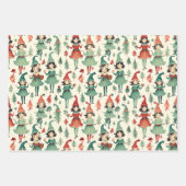 Schattigee  Elfen Kerst Seizoen Inpakpapier Vel (Voorkant)
