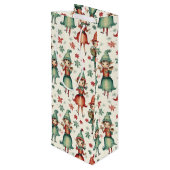 Schattigee  Elfen Kerst Seizoen Wijn Cadeautas (Achterkant Gekanteld)