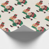 Schattigee elfen met kerstcadeaus cadeaupapier (Hoek)