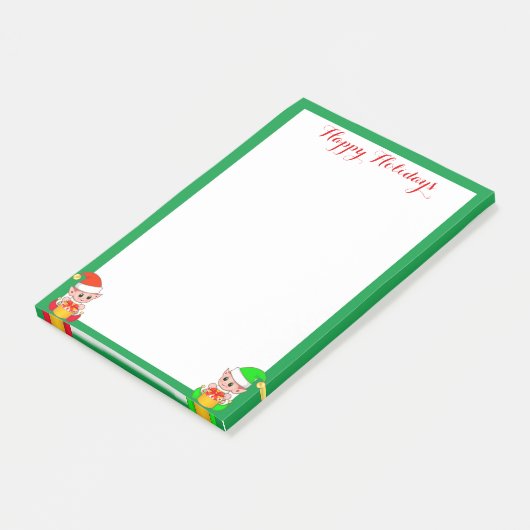 Schattigee elfen op wit post-it® notes (Schuin)
