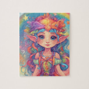 Schattigee elfprinses in betoverd bos legpuzzel