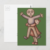 Schattigee Emo Cartoon van Meisje Knuffelen Jongen Briefkaart (Voorkant / Achterkant)