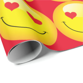 Schattigee Emoji Emoticon Love Heart Eyes Meisjes Cadeaupapier