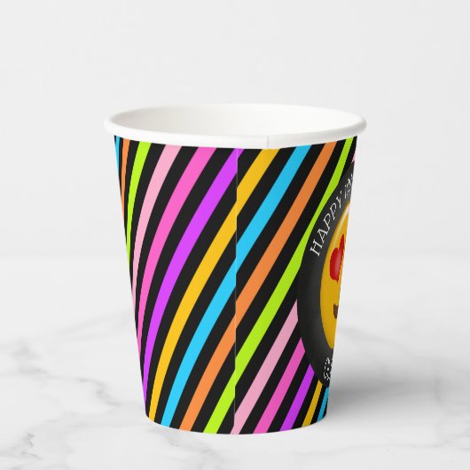 Schattigee Emoji Girl's Verjaardagsfeestje Paper C Papieren Bekers (Rechts)