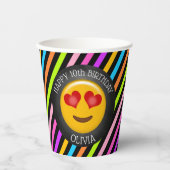 Schattigee Emoji Girl's Verjaardagsfeestje Paper C Papieren Bekers (Voorkant)