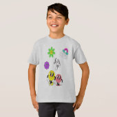 Schattigee Emoji Kinder T-shirt – Roze & Blauwe Vr (Voorkant volledig)