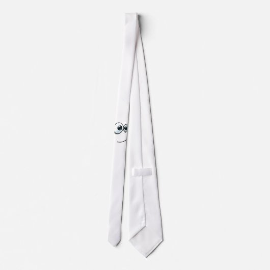 Schattigee emoji met aanpasbare achtergrond stropdas (Achterkant)