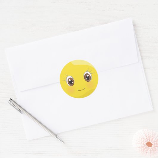 Schattigee emoji met wimpers Stickers (Envelop)