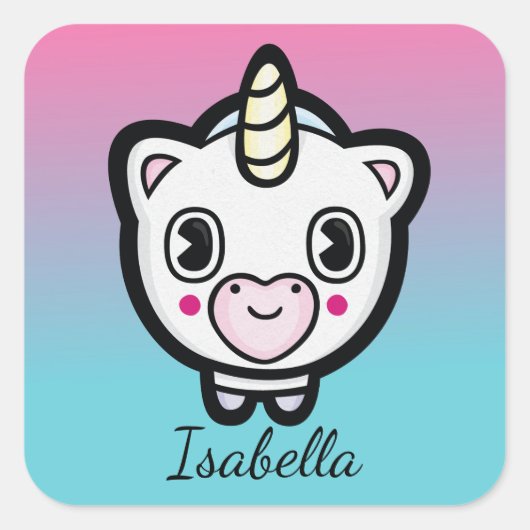 Schattigee Emoji Ombre Naam Stickers (Voorkant)