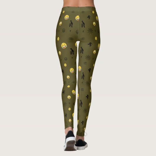 "Schattigee Emoji Pattern Emotion Faces" Leggings (Achterkant)