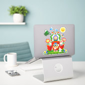 Schattigee Emoji-tekens Contour Sticker (Laptop op bureau)