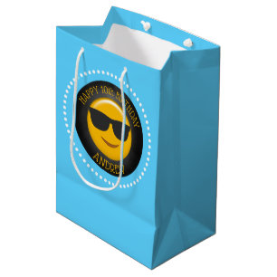 Schattigee Emoji verjaardagsfeestje gepersonalisee Medium Cadeauzakje