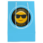 Schattigee Emoji verjaardagsfeestje gepersonalisee Medium Cadeauzakje (Achterkant)