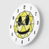 Schattigee Emoticon Geometrische Emoji Geel Happy  Grote Klok (Hoek)