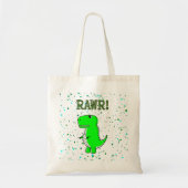Schattigee en Angry T-Rex RAWR Paint Splatter Tote Bag (Voorkant)