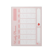 Schattigee en Casual Pastel Roze Weekly Planner To Notitieblok (Linkerzijde)