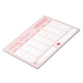 Schattigee en Casual Pastel Roze Weekly Planner To Notitieblok (Schuin)