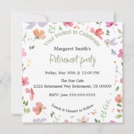 Schattigee en chique uitnodiging voor een pensioen