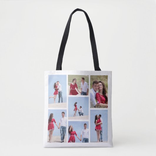 Schattigee en chique zeven foto collage Canvas tas (Voorkant)