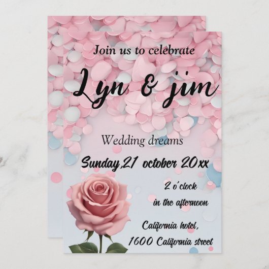 Schattigee en coole bruiloft kaart (Voorkant / Achterkant)