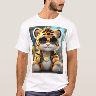 Schattigee en coole pluizige tijger t-shirt