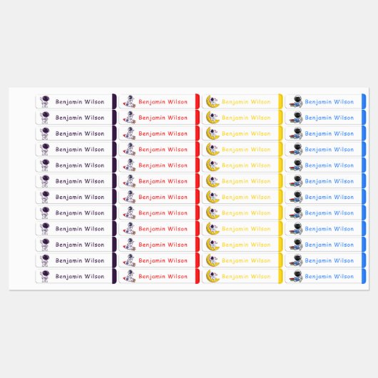 Schattigee en eenvoudige astronaut aangepaste Kind Labels (Vel)