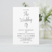 Schattigee en eenvoudige bruiloft kaart (Staand voorkant)