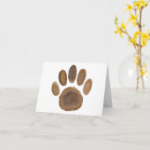 Schattigee en eenvoudige Paw Print BLANCO Kaart (Gele Bloem)